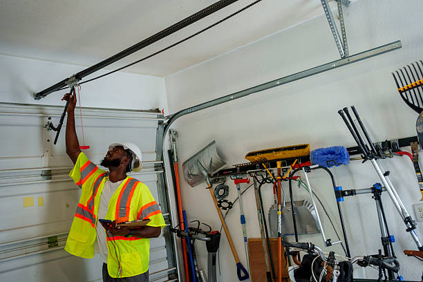 Professional Garage Door Panel Replacement technician working in Shirley, NY